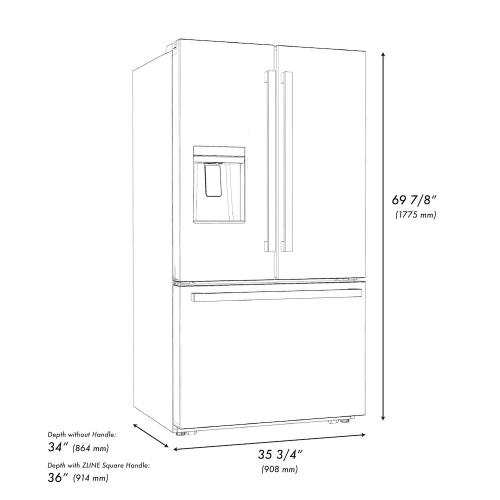 ZLINE - Autograph Edition 36" French Door Refrigerator (RSMZ-W-36-FCB)
