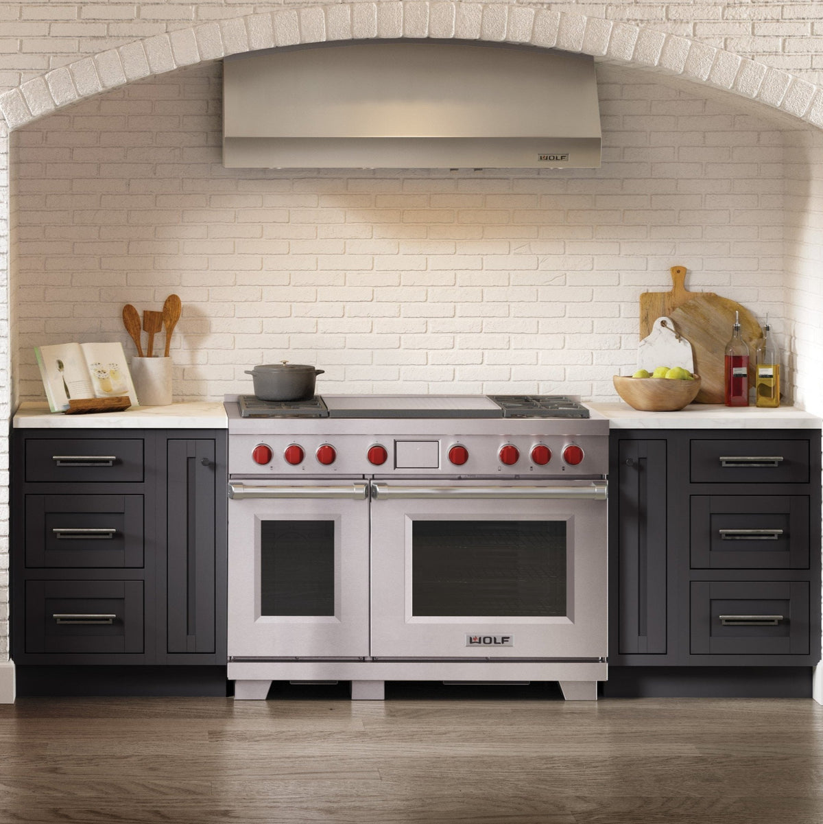WOLF - 48&quot; Dual Fuel Oven - 4 Burners with Dual Griddle (DF48450DG/S/P)