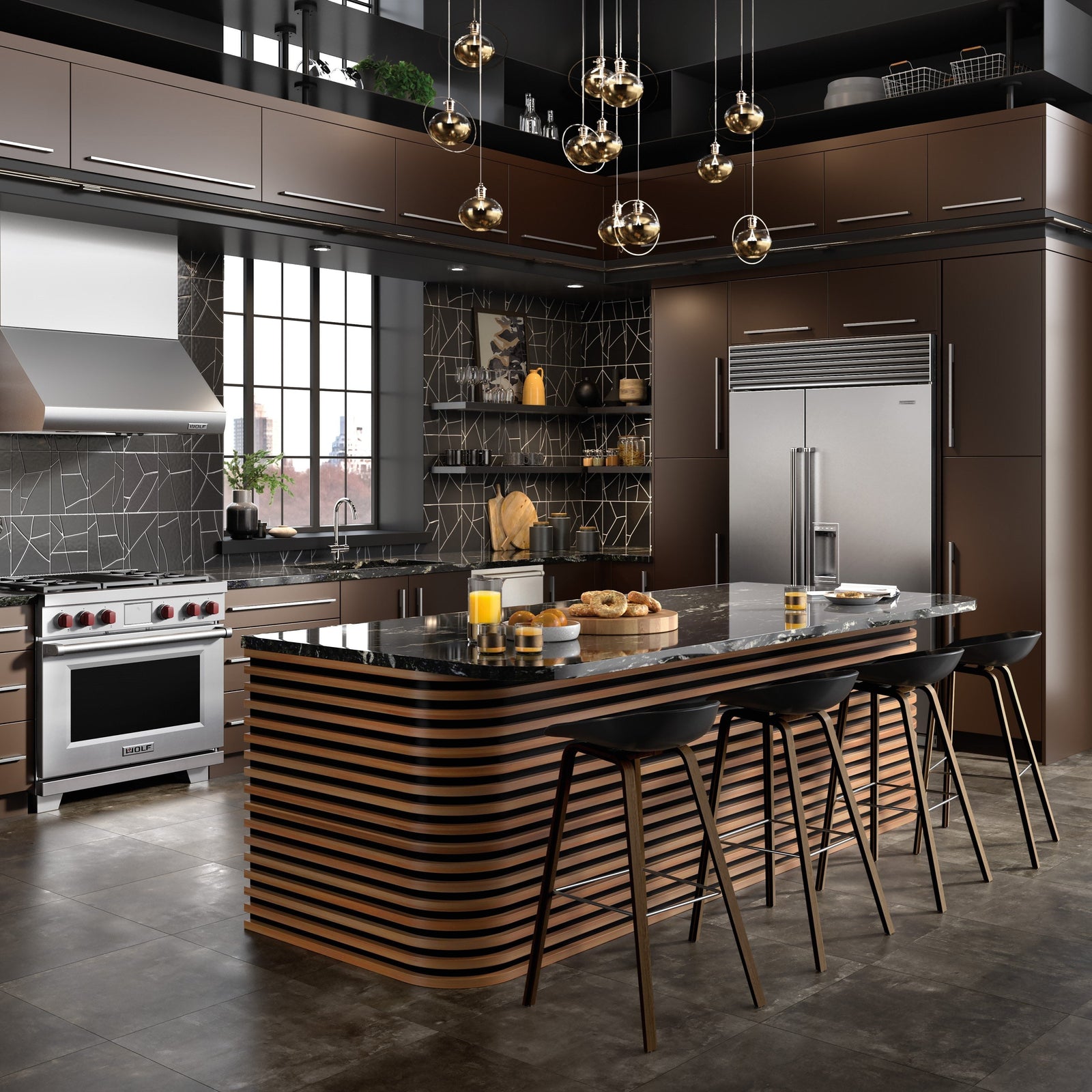 WOLF - 36" Dual Fuel oven - 4 Burners and Infrared Char broiler (DF36450C/S/P)