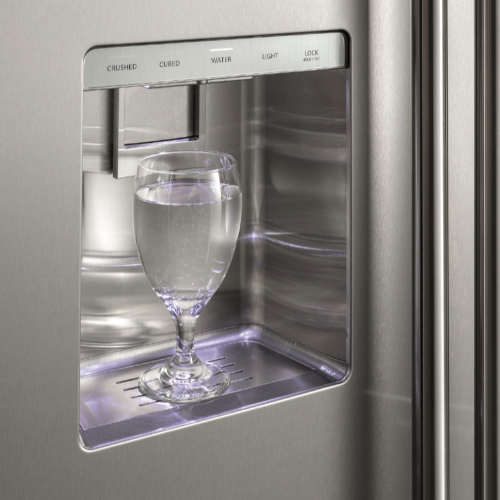 Monogram - 48" Built-In Side-by-Side Refrigerator with Dispenser (ZISS480DNSS)