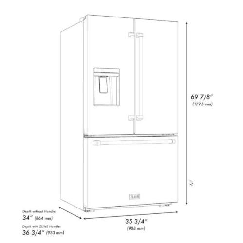ZLINE - 36&quot; Autograph Edition Refrigerator (RSMZ-W-36-BS-G)