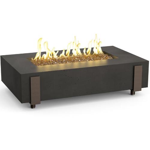 60&quot; Iron Saddle Firetable with Stainless Steel Linear Burner