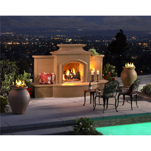 67" American Fyre Design, Grand Mariposa Outdoor Fireplace, Extended Bullnose