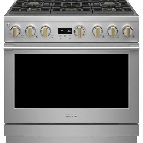 Monogram - 36&quot; Dual-Fuel Oven with 6 Burners (ZDP366NTSS)