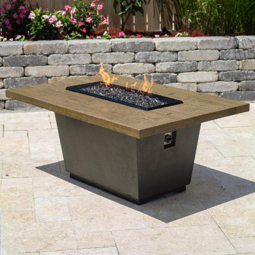 54" American Fyre Designs Reclaimed Wood Cosmo Rectangle Fire Table