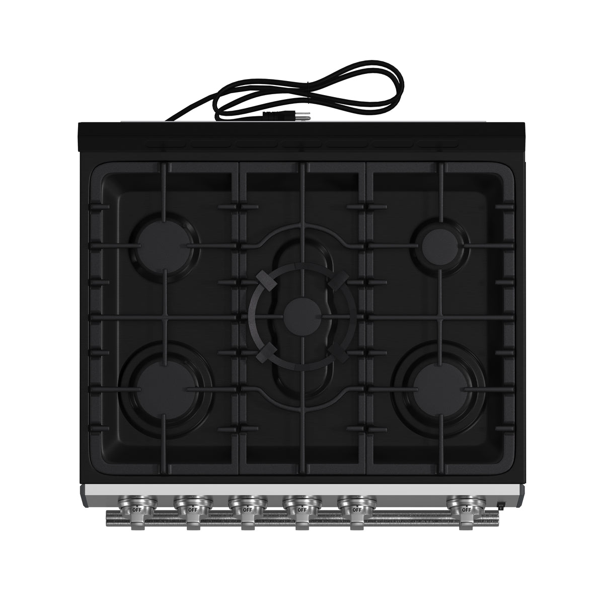 Forno Leonardo 30-Inch Stainless Steel Gas Range, 5 Sealed Burners (Totaling 39,500 BTU), 5 cu.ft. Convection Oven, Continuous Cast Iron Grates, Black Enamel Interior, Auto Re-Ignition, LP Conversion Kit Included