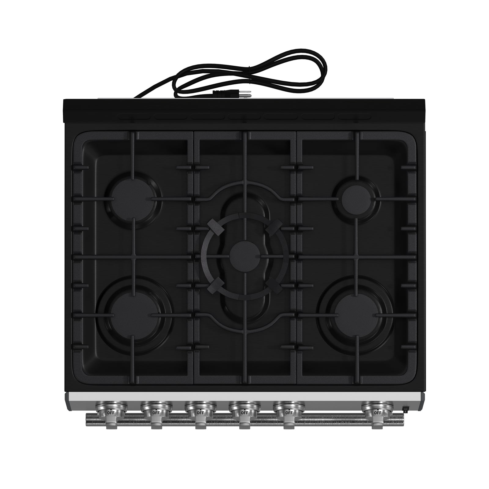 Forno Leonardo 30-Inch Stainless Steel Gas Range, 5 Sealed Burners (Totaling 39,500 BTU), 5 cu.ft. Convection Oven, Continuous Cast Iron Grates, Black Enamel Interior, Auto Re-Ignition, LP Conversion Kit Included
