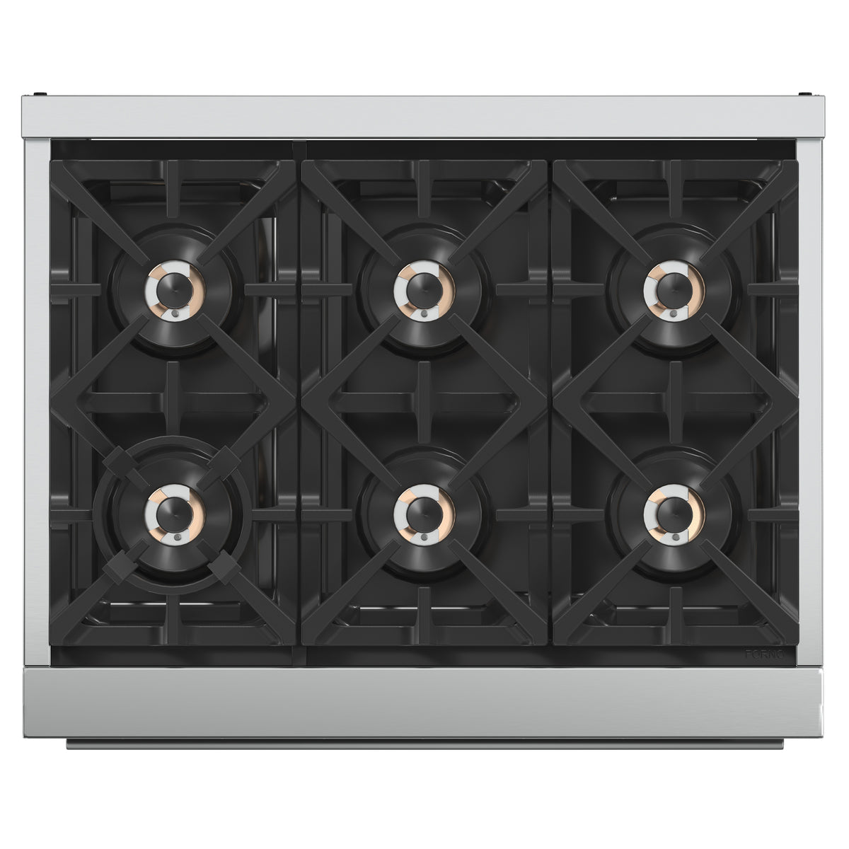 Forno Capriasca 36-Inch Gas Range, Stainless Steel, 6 Brass Burners, 120,000 BTU, Convection Oven, Energy Efficient