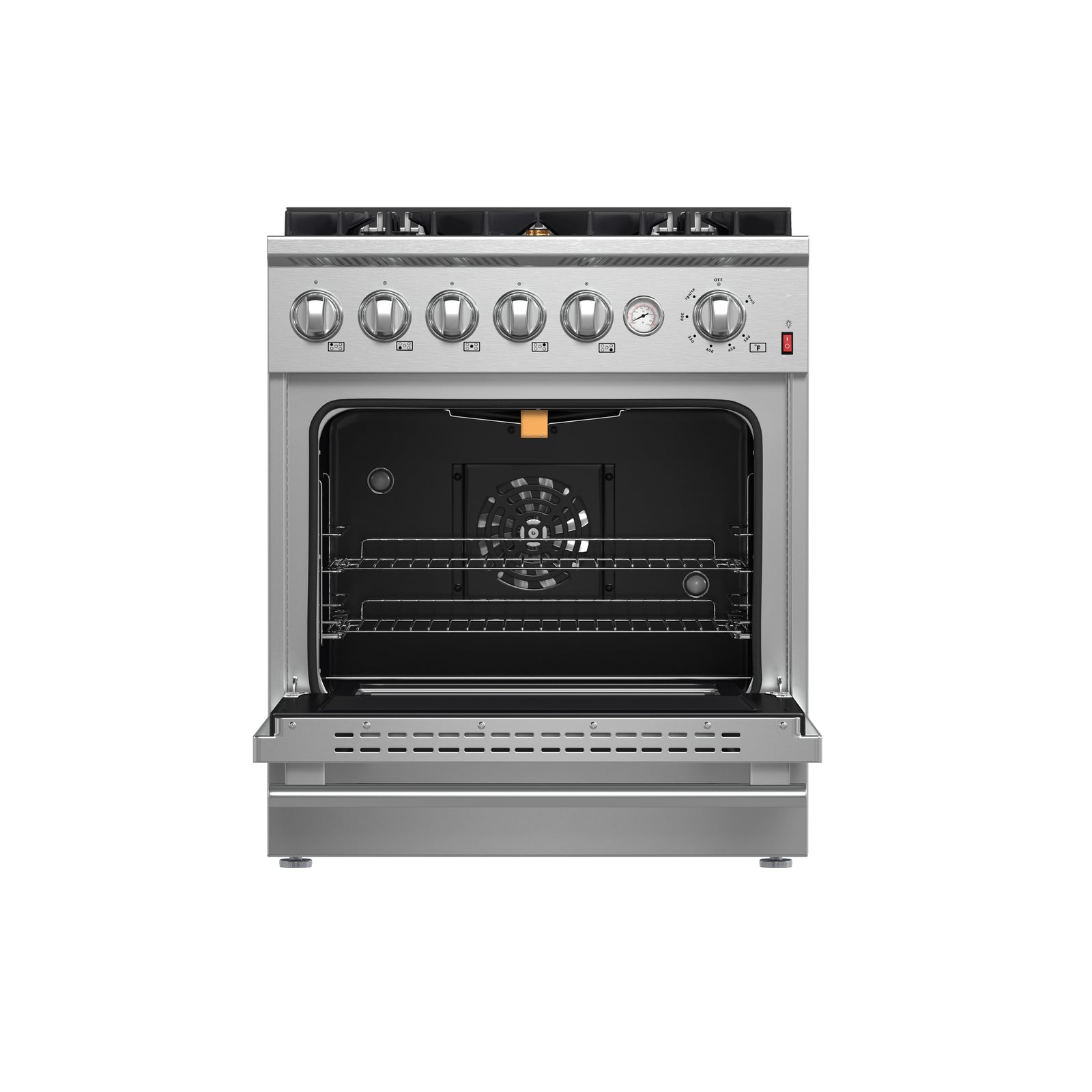 FORNO Giovanni 30-inch Gas Range Stainless Steel, 5 Burners 67,000 BTU, 4.32 cu.ft. Convection Oven