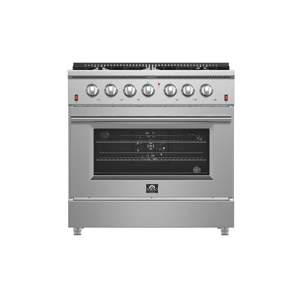 Forno Galiano 36-Inch Freestanding Gas Range, Stainless Steel, 6 Burners, Energy Efficient