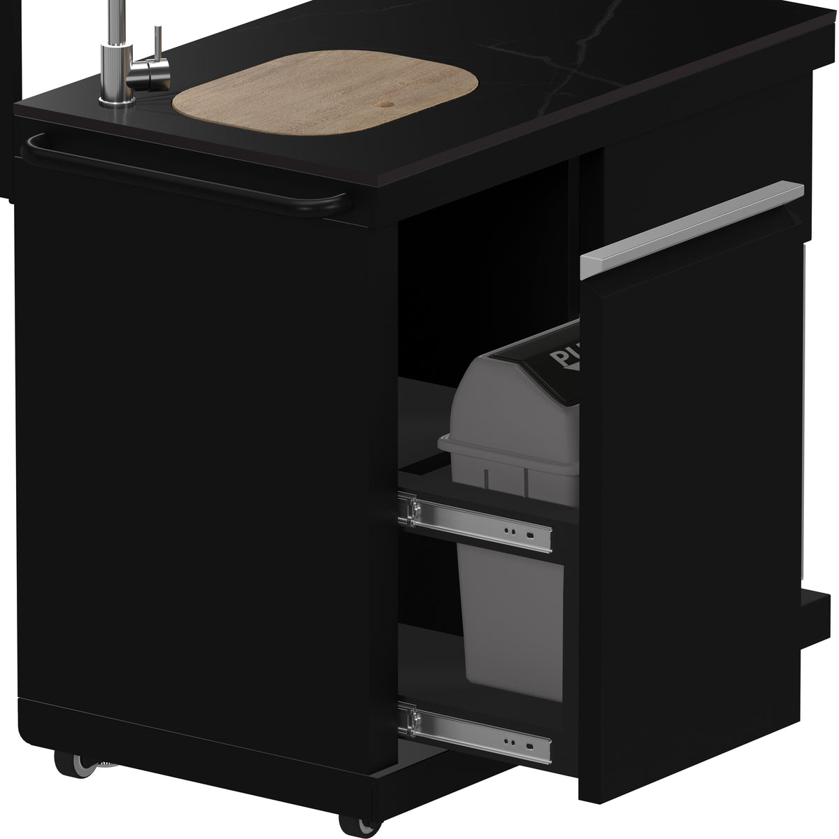 Forno All’Aperto 99,600 BTU Outdoor Kitchen, 5 Burners, Infrared Burners, Side Burner, Black Sintered Stone Countertops, Gas Pizza Oven, Sink Module, Bar &amp; Beverage Center