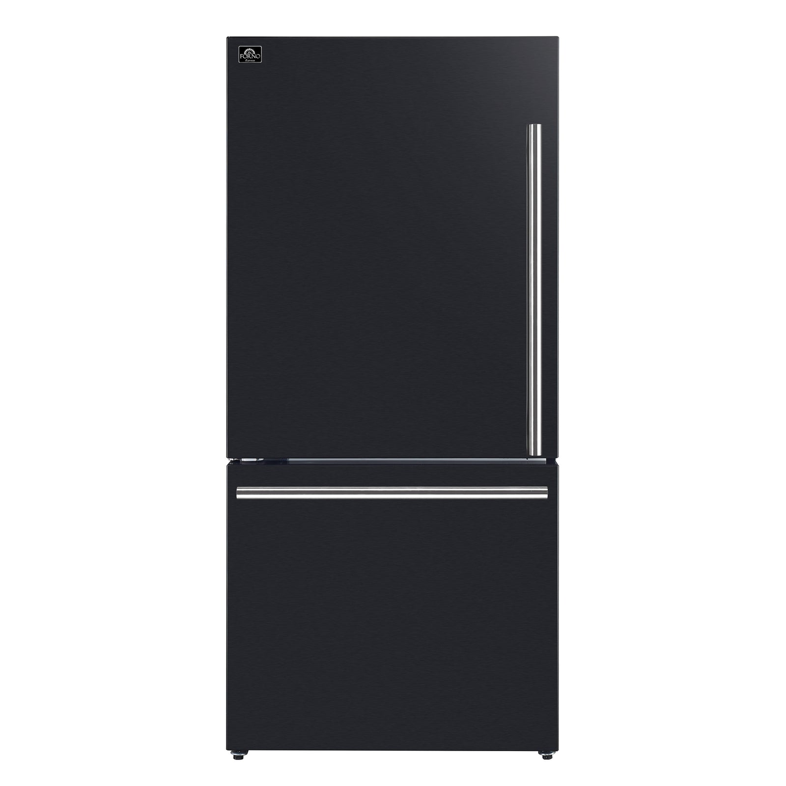 Forno Milano Espresso 31-Inch Black Bottom Freezer Refrigerator, 17.2 Cu. Ft., Energy-Efficient, No Frost, Built-In Ice Maker