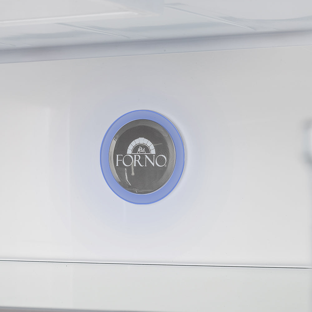 Forno Moena 40-Inch French Door Refrigerator, Stainless Steel, 19.2 cu.ft, Modern Decorative Grill, ENERGY STAR Certified