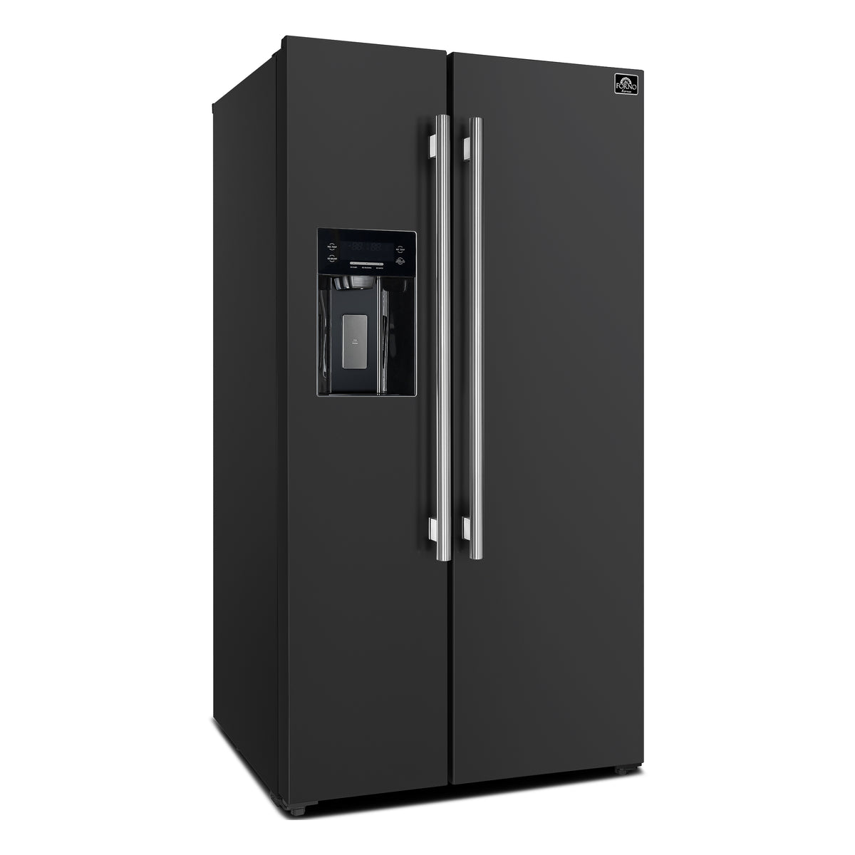 Forno Salerno Espresso 36-Inch Black Side-by-Side Refrigerator, 20 Cu. Ft., Frost-Free, Ice &amp; Water Dispenser, ENERGY STAR Certified