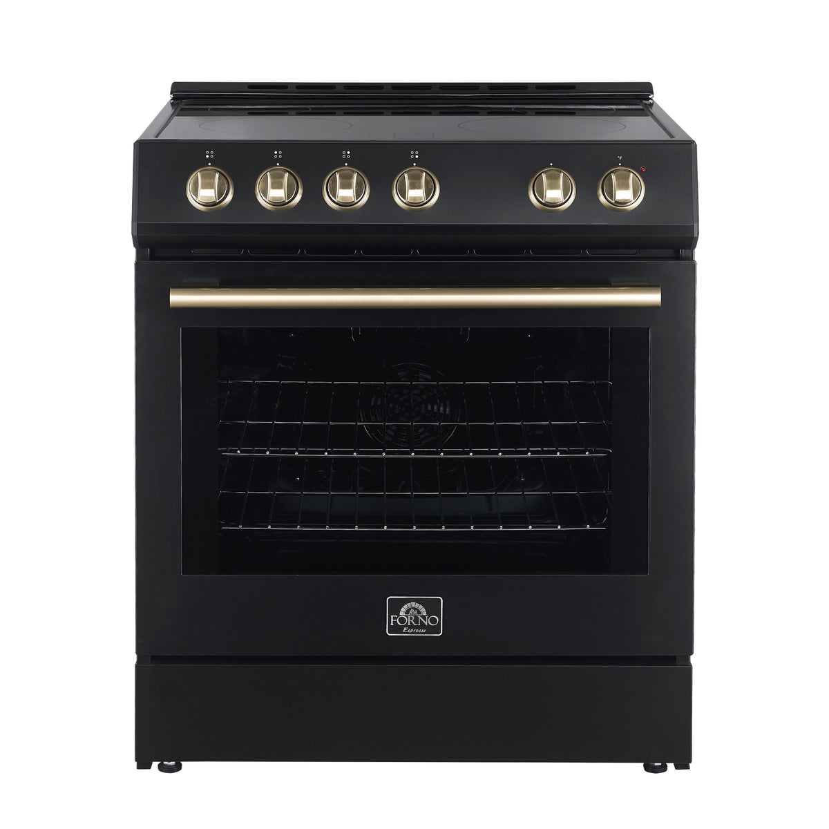 Forno Leonardo Espresso 30-Inch Black Electric Range, True Convection, Energy Efficient
