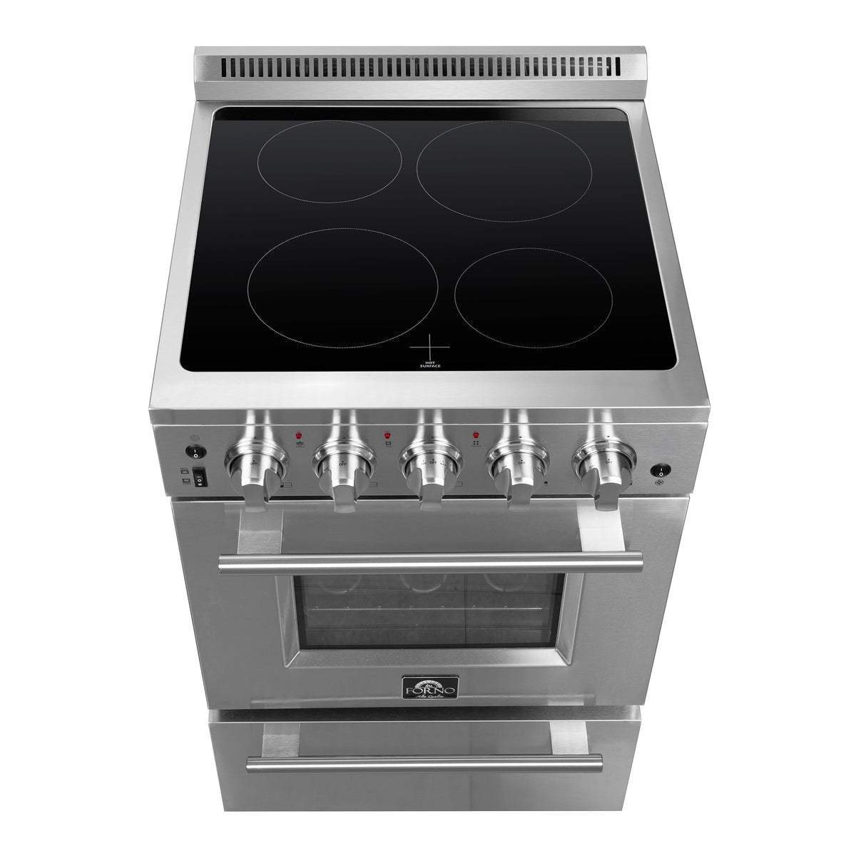 Forno Loiano 24 Inch Freestanding Electric Range Stainless Steel with Storage Drawer