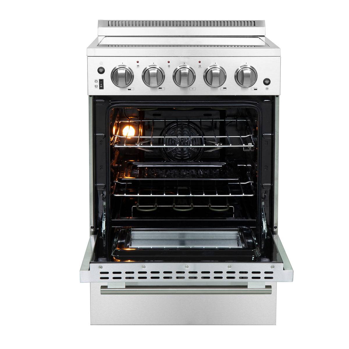 Forno Loiano 24 Inch Freestanding Electric Range Stainless Steel with Storage Drawer