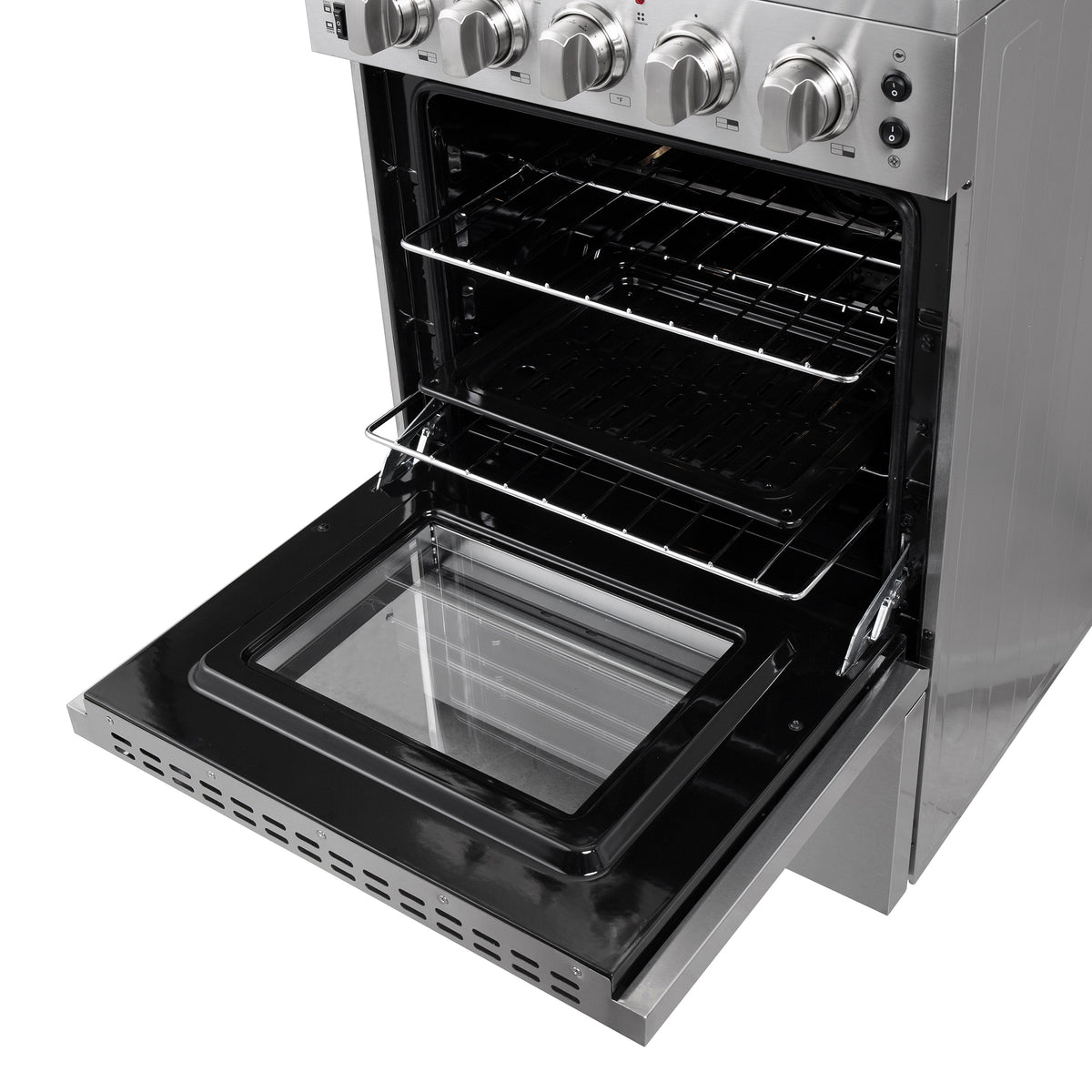 Forno Loiano 24 Inch Freestanding Electric Range Stainless Steel with Storage Drawer