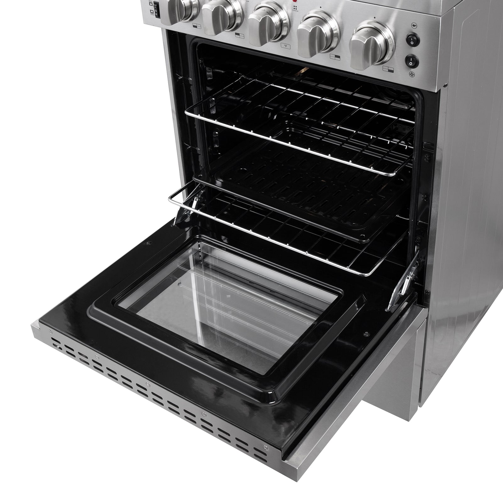 Forno Loiano 24 Inch Freestanding Electric Range Stainless Steel with Storage Drawer