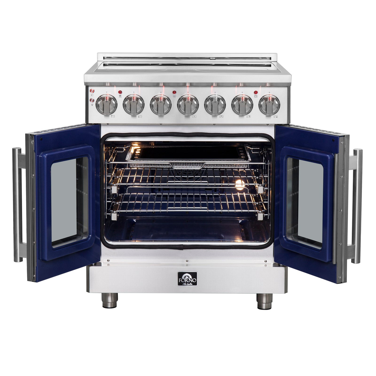 Forno Massimo 30-Inch Freestanding French Door Electric Range, True Convection Oven