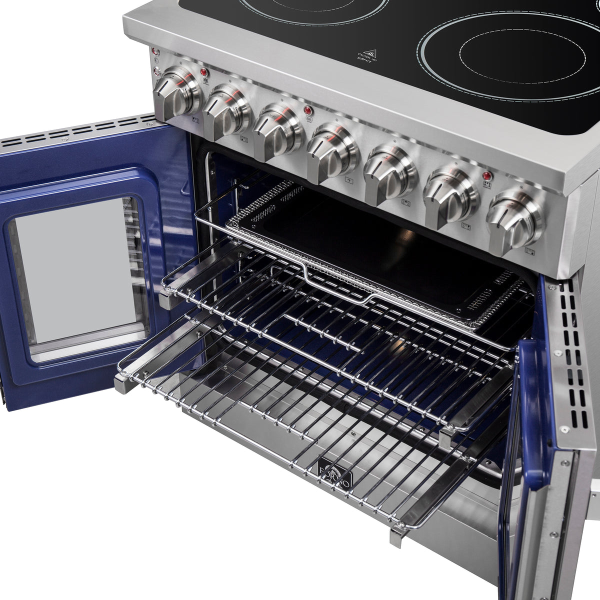 Forno Massimo 30-Inch Freestanding French Door Electric Range, True Convection Oven