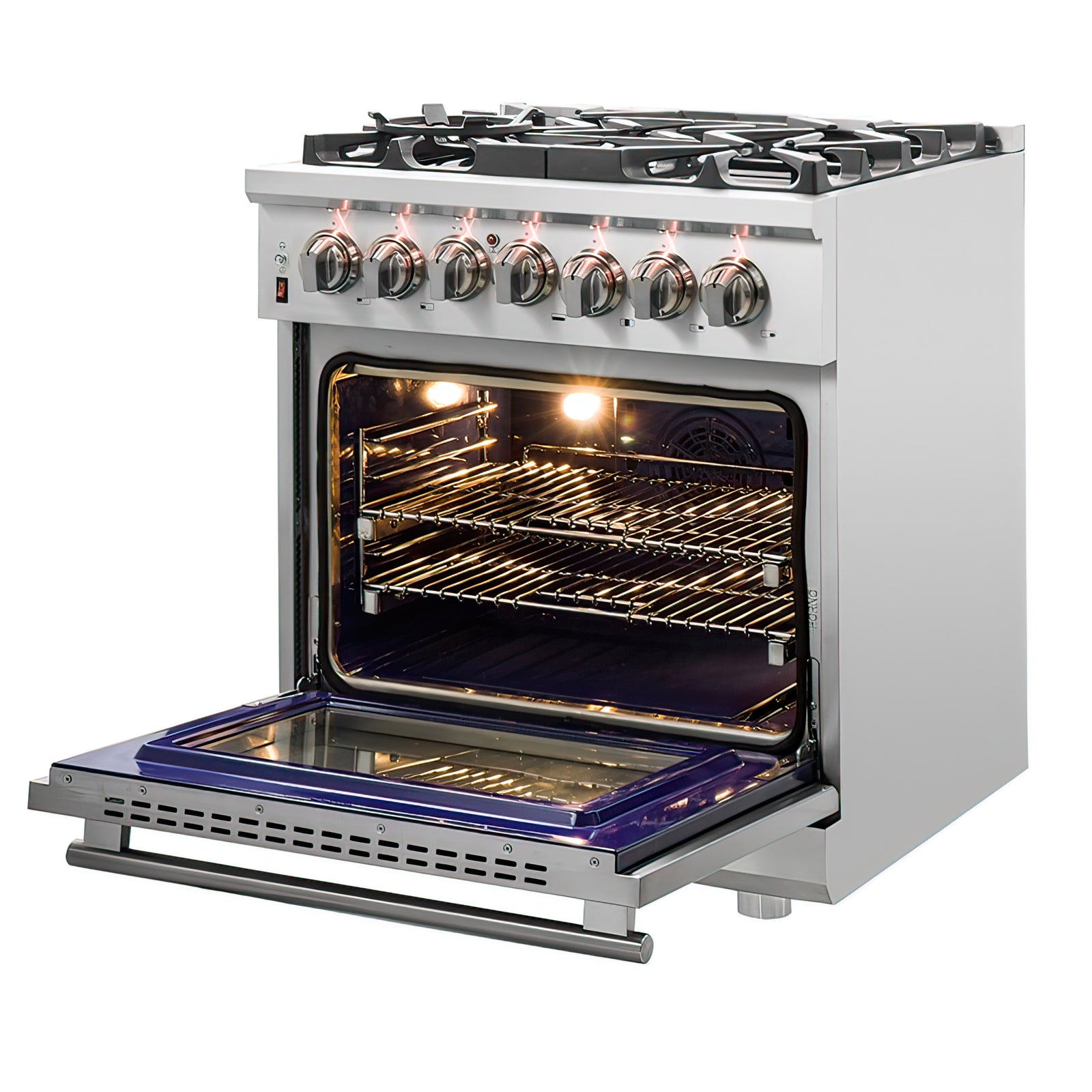 Forno Massimo 30-Inch Freestanding Dual Fuel Range, 4 Burners, Double Convection Ovens