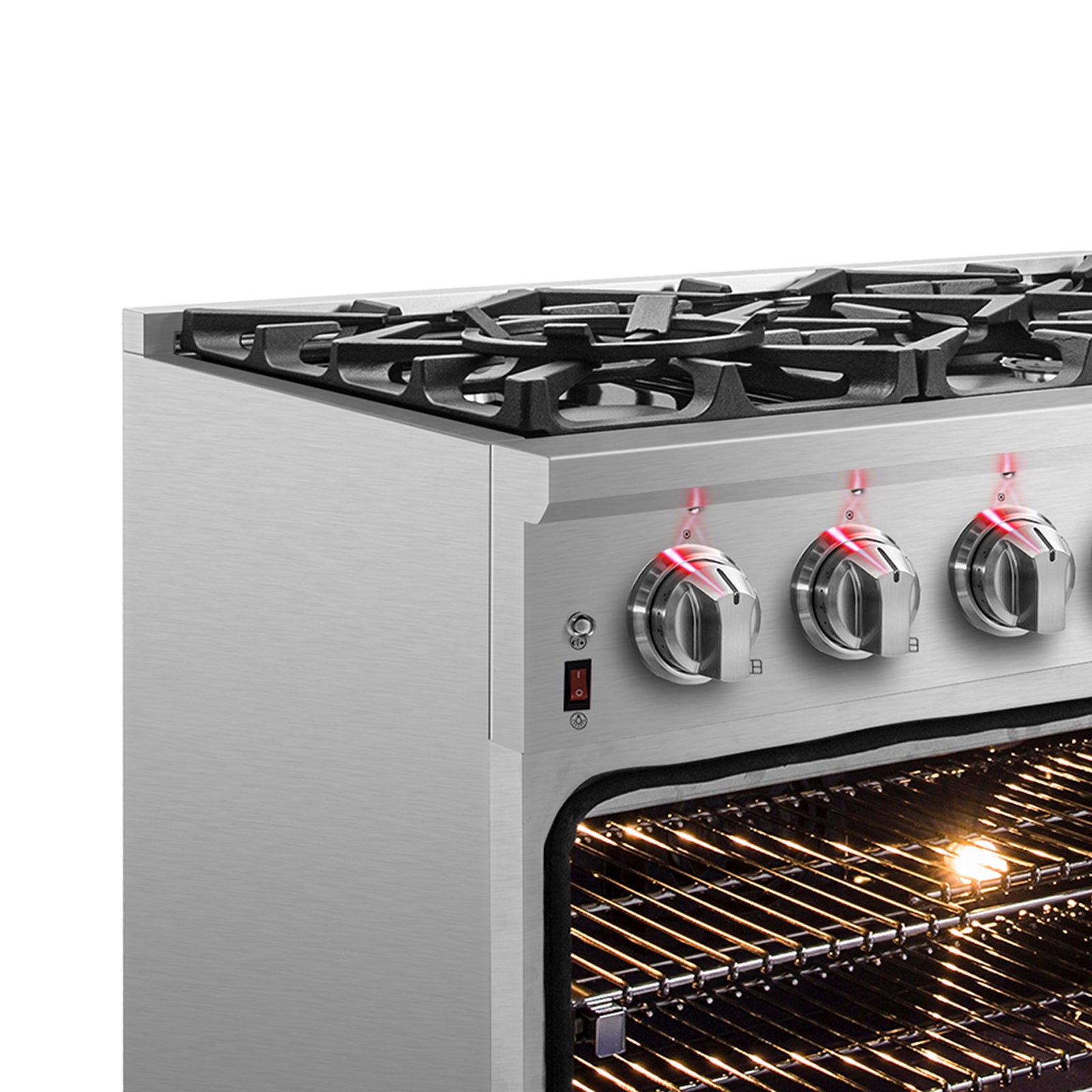Forno Massimo 36-Inch Freestanding Dual Fuel Range, 6 Burners, Double Convection Ovens