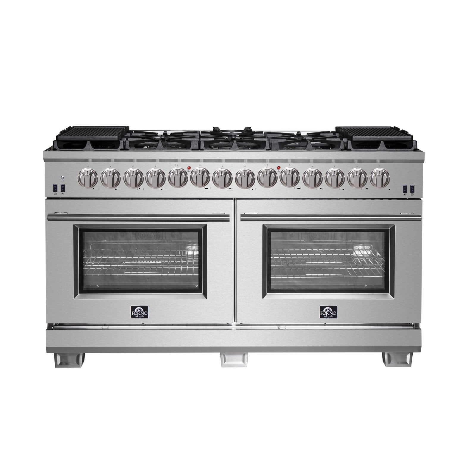 Forno Capriasca 60-Inch Freestanding Dual Fuel Range, 10 Burners, True Convection Oven