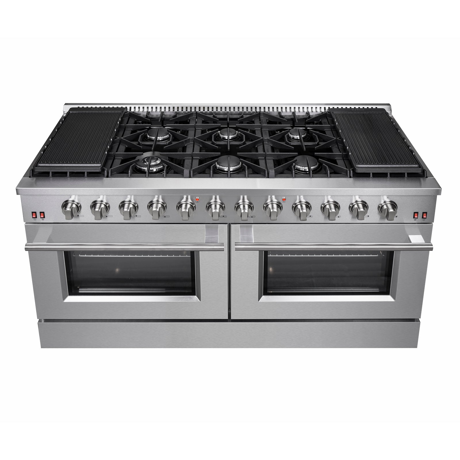 Forno Galiano 60-Inch Freestanding Gas Range, 10 Burners, Double Ovens, Griddle, Energy Efficient