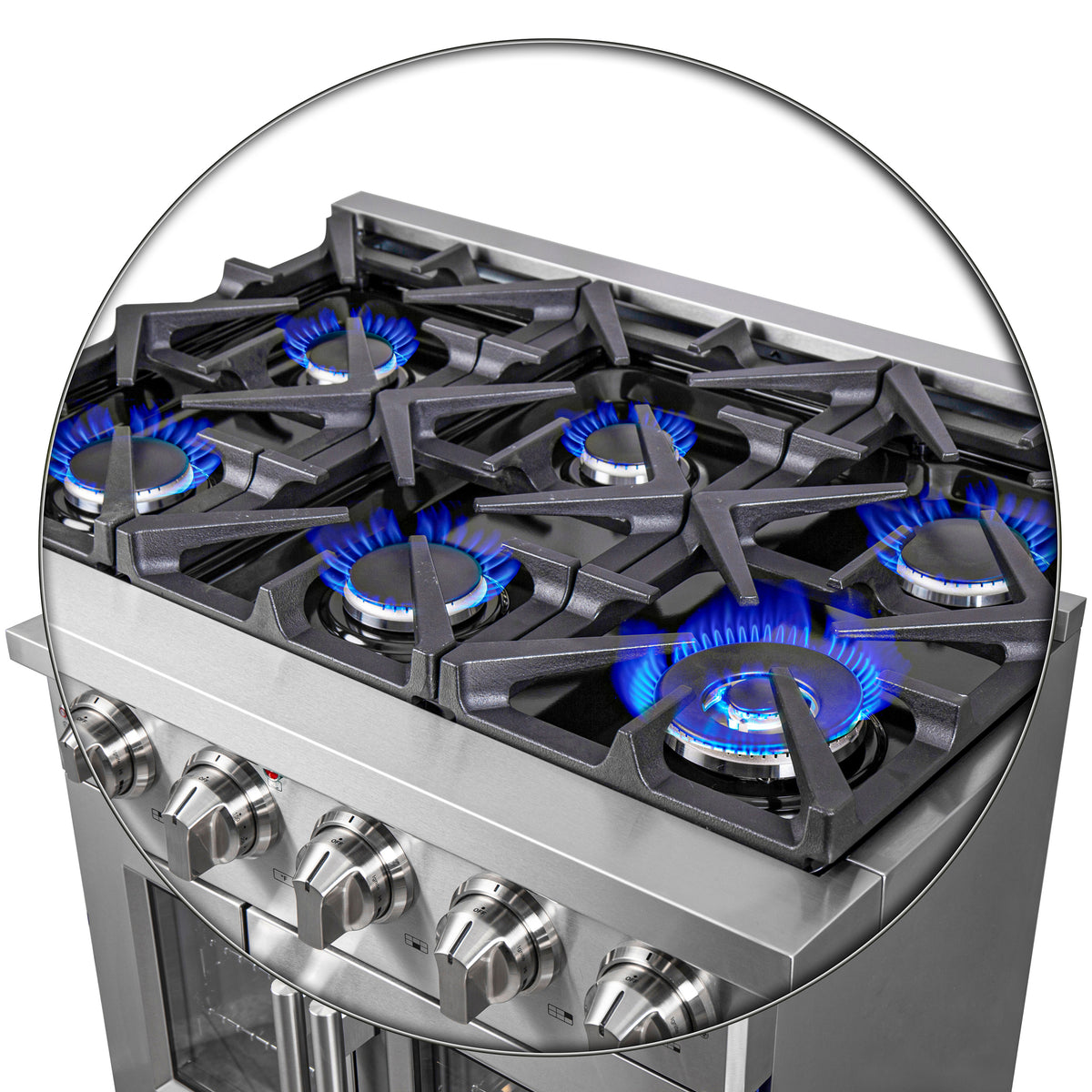 Forno Massimo 36-Inch Freestanding French Door Gas Range, 6 Burners, Convection Oven, Energy Efficient