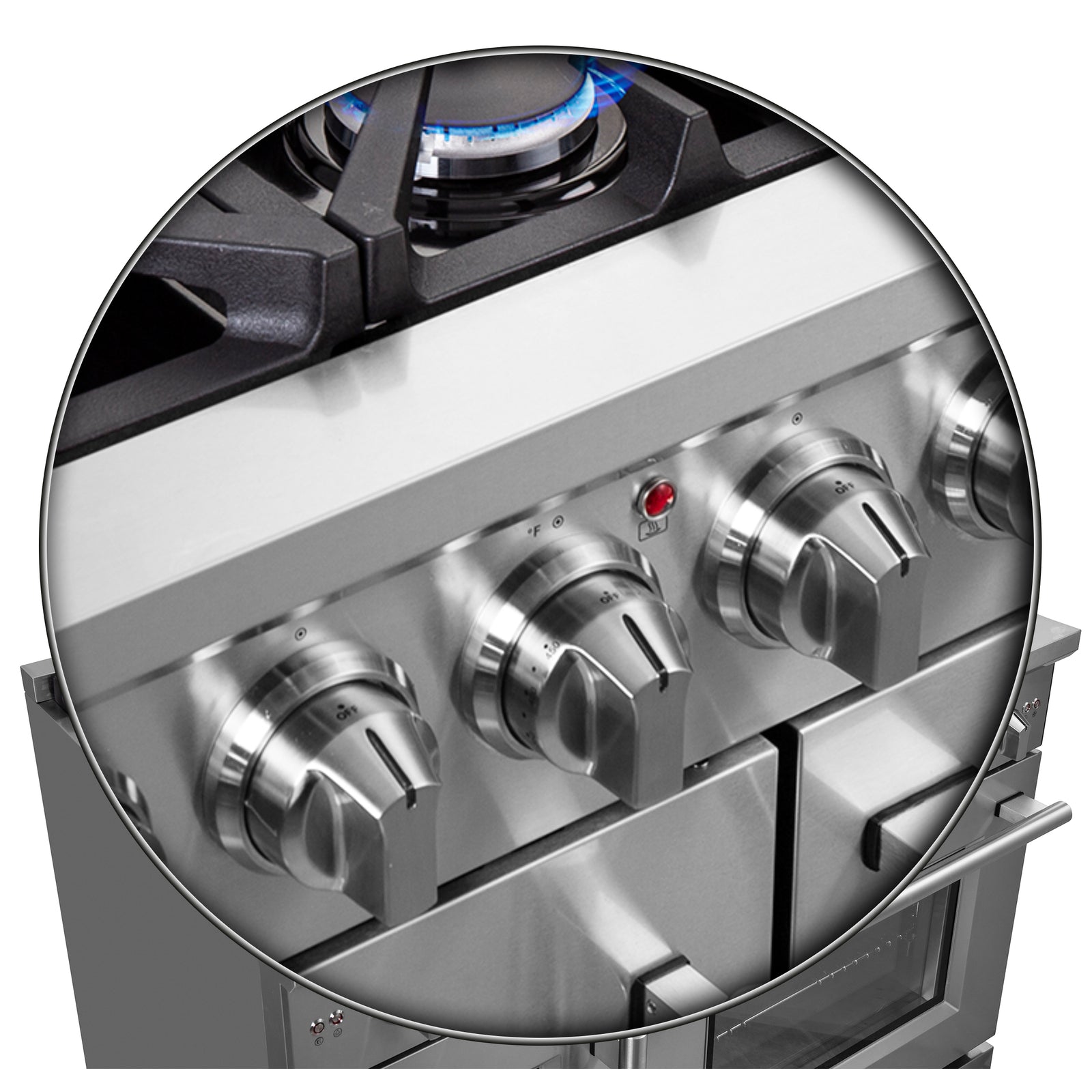 Forno Massimo 48-Inch Freestanding French Door Gas Range, 8 Burners, Convection Oven, Energy Efficient