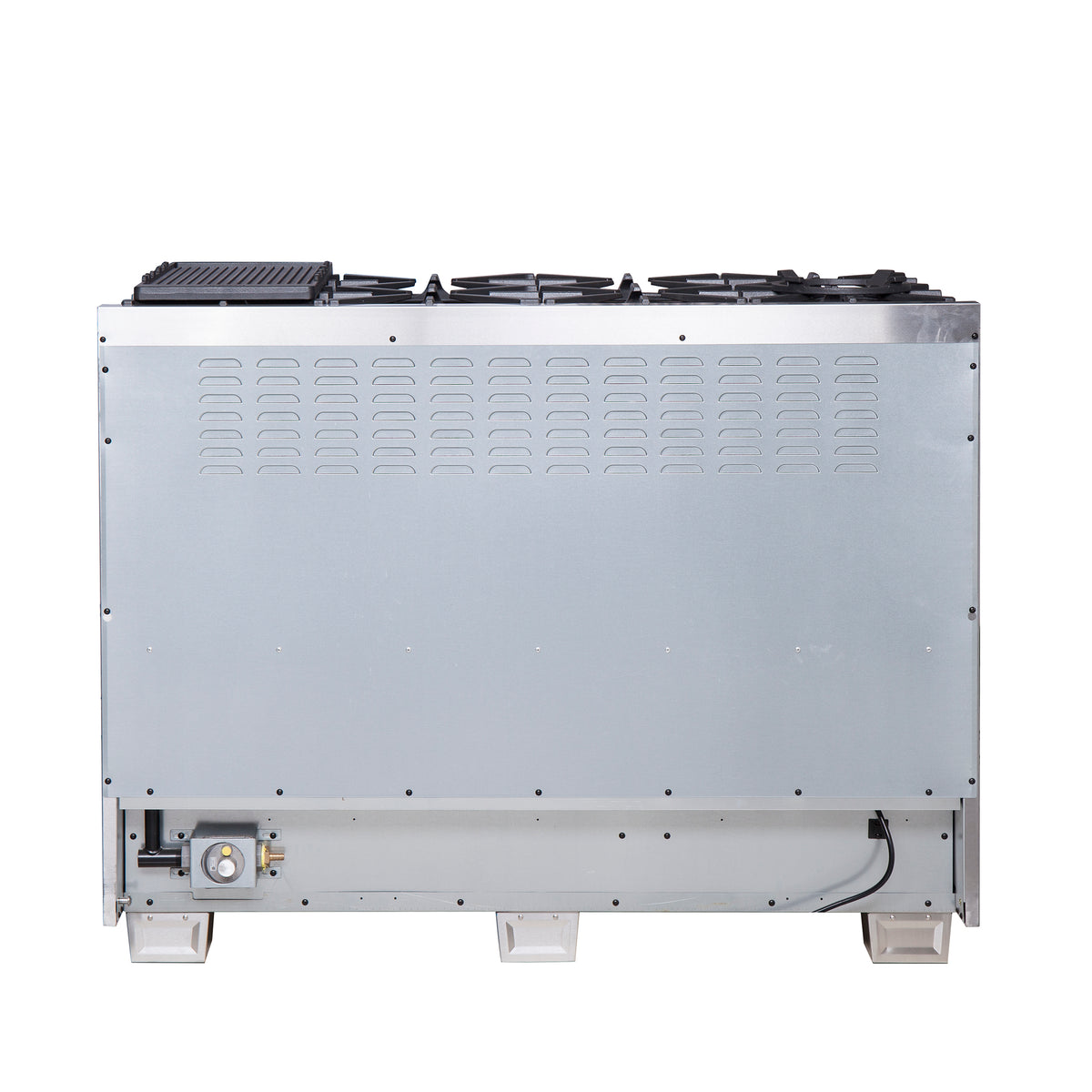 Forno Capriasca 48-Inch Freestanding French Door Gas Range, 8 Burners, Convection Oven, Energy Efficient