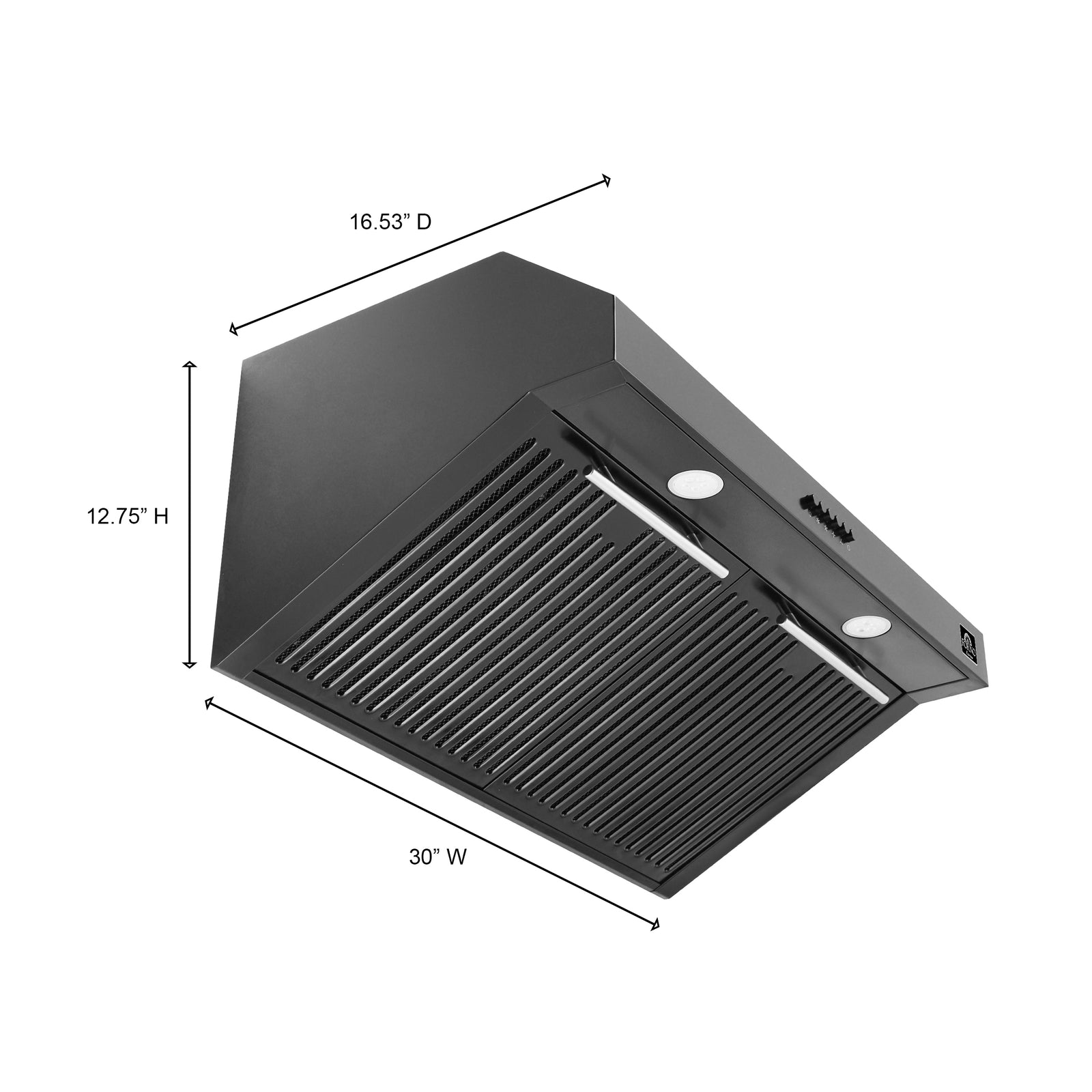 30" Forno Bari Espresso Under Cabinet Range Hood in Black