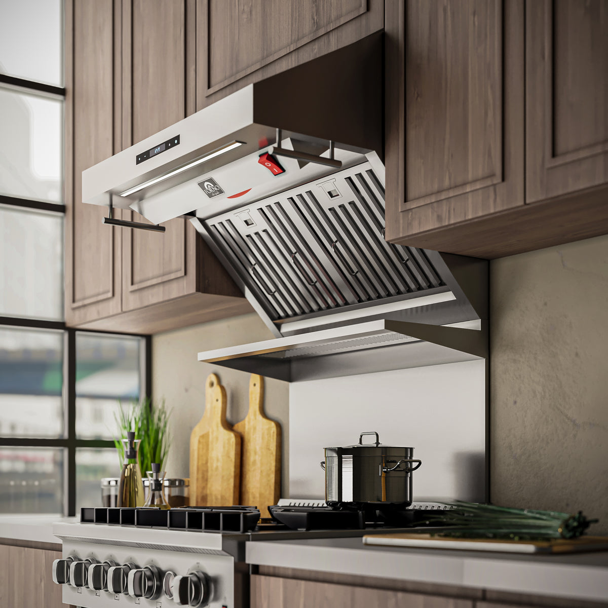 Forno Savona 30-Inch Wall Mount Range Hood, Baffle Filters, Backsplash Included