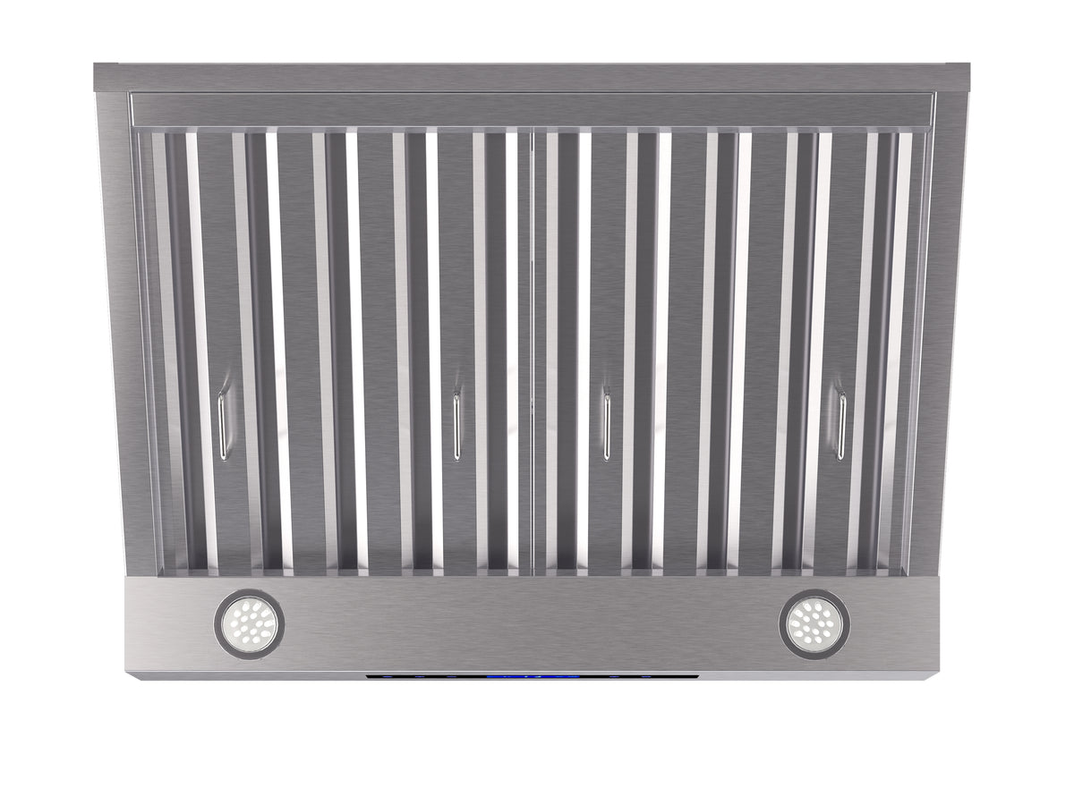 Forno Palazzo 30-Inch Wall Mounted Range Hood, Stainless Steel, Heavy Duty Baffle Filters, Remote Control