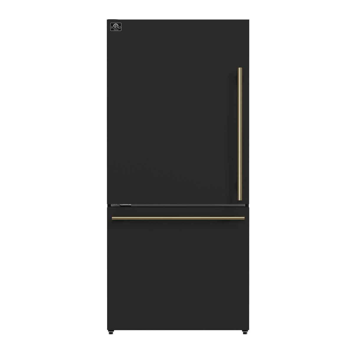 Forno Milano Espresso 31-Inch Black Bottom Freezer Refrigerator, 17.2 Cu. Ft., Energy-Efficient, No Frost, Built-In Ice Maker