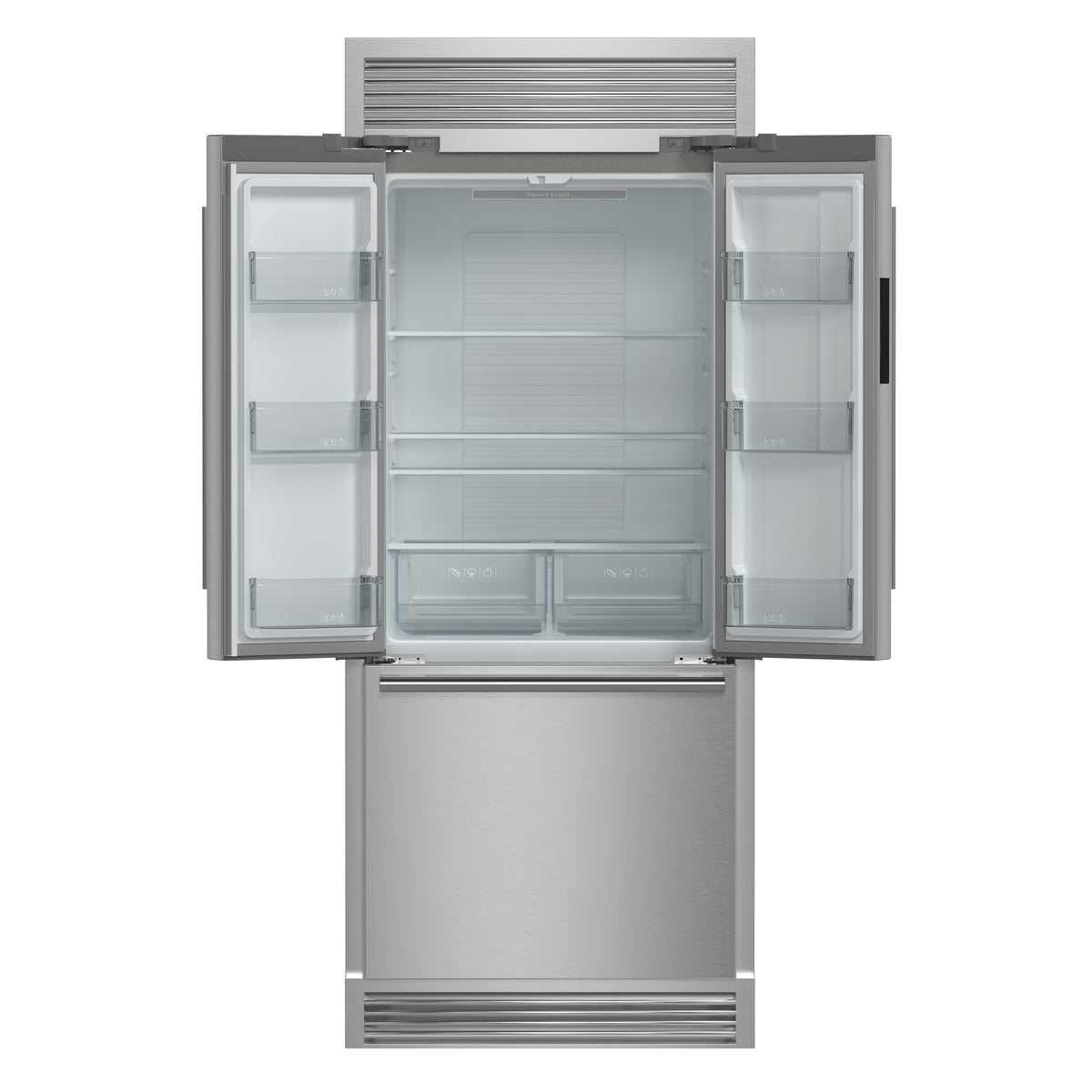 Forno Gallipoli 30-Inch French Door Refrigerator, 17.5 cu.ft Capacity, Decorative Grill, 34-Inch Width, Stainless Steel, No Frost Technology, Energy Efficient