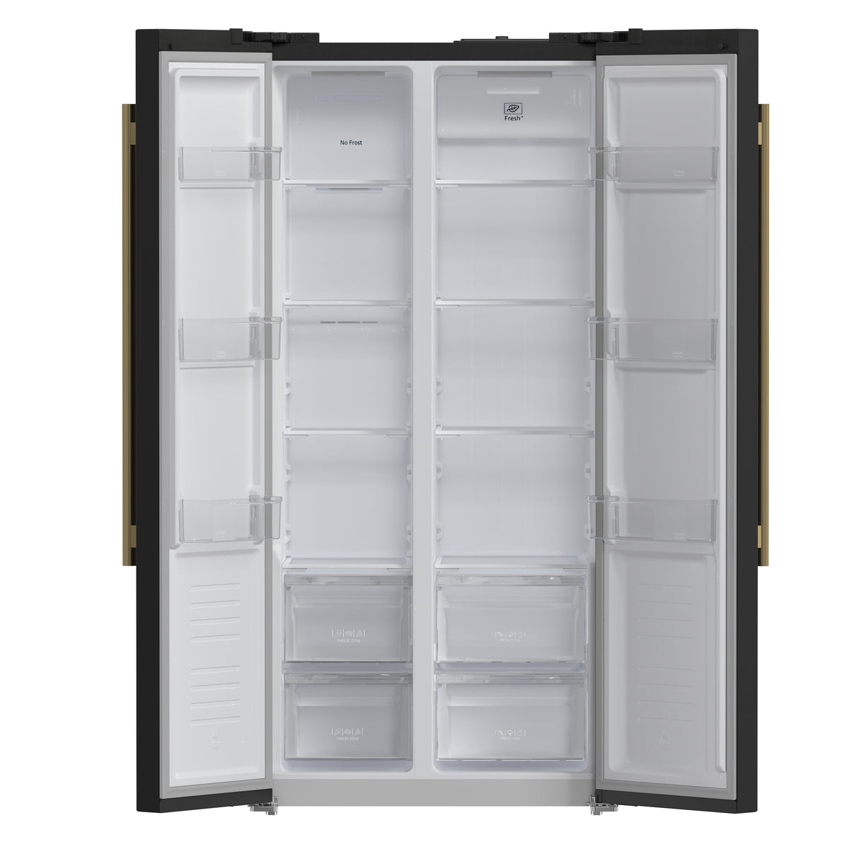 Forno Salerno Espresso 33-Inch Black Side-by-Side Refrigerator, 15.6 Cu. Ft., Energy-Efficient, No Frost, Modern Design