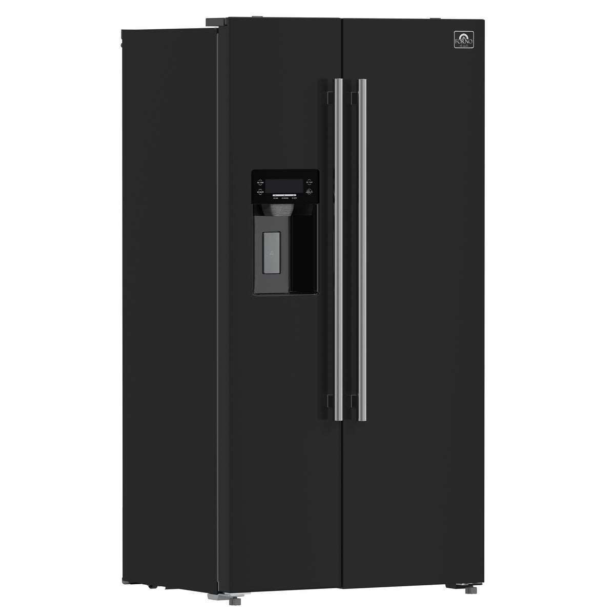 Forno Salerno Espresso 36-Inch Black Side-by-Side Refrigerator, 20 Cu. Ft., Frost-Free, Ice &amp; Water Dispenser, ENERGY STAR Certified