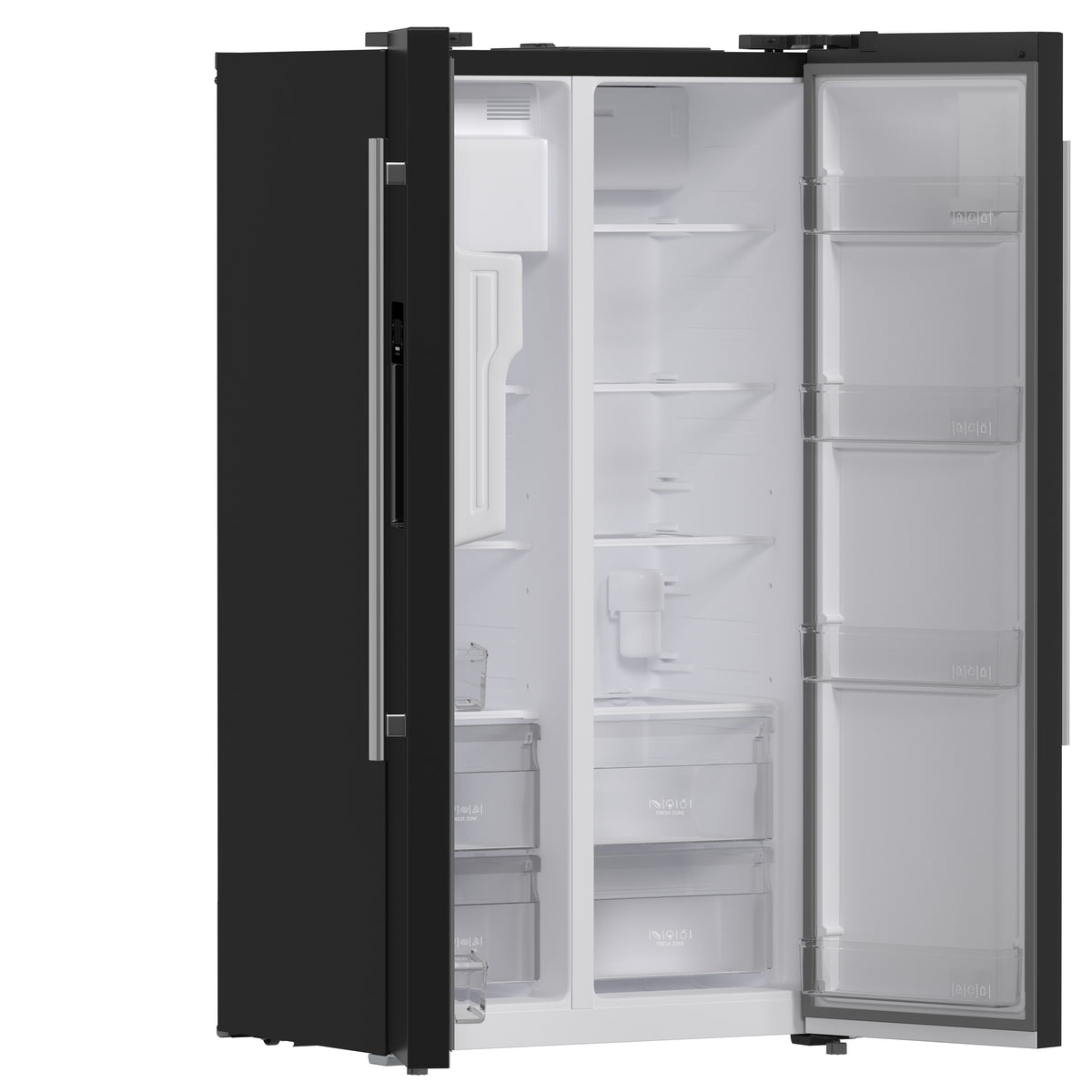 Forno Salerno Espresso 36-Inch Black Side-by-Side Refrigerator, 20 Cu. Ft., Frost-Free, Ice &amp; Water Dispenser, ENERGY STAR Certified