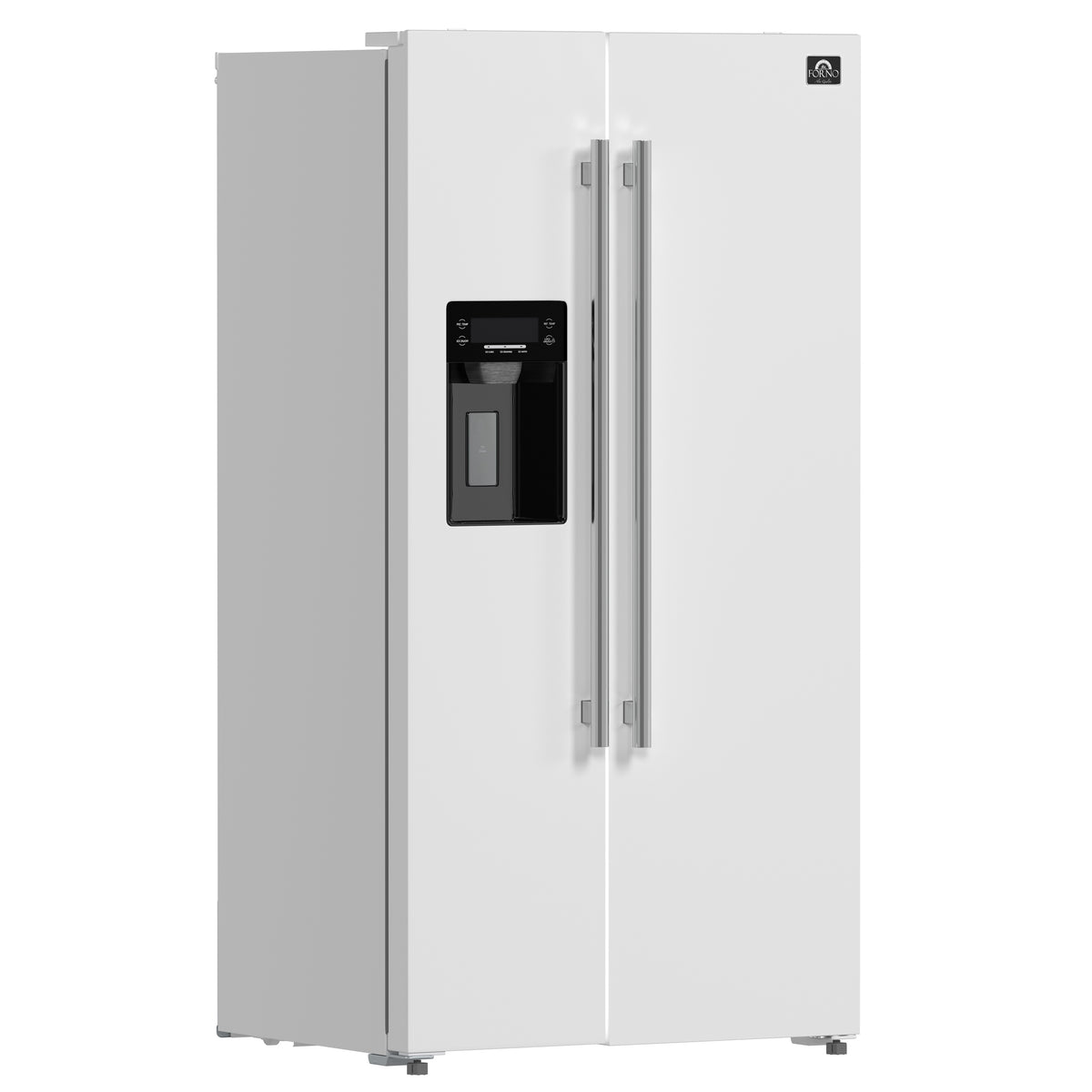 Forno Salerno Espresso 36-Inch White Side-by-Side Refrigerator, 20 Cu. Ft., Frost-Free, Ice &amp; Water Dispenser, ENERGY STAR Certified