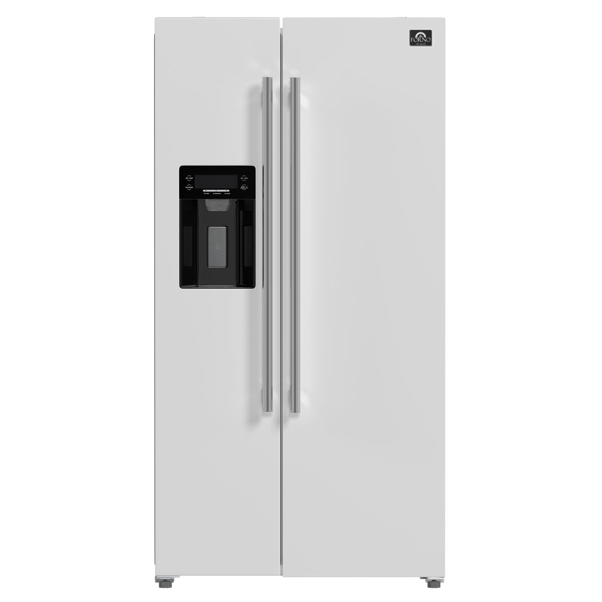 Forno Salerno Espresso 36-Inch White Side-by-Side Refrigerator, 20 Cu. Ft., Frost-Free, Ice &amp; Water Dispenser, ENERGY STAR Certified