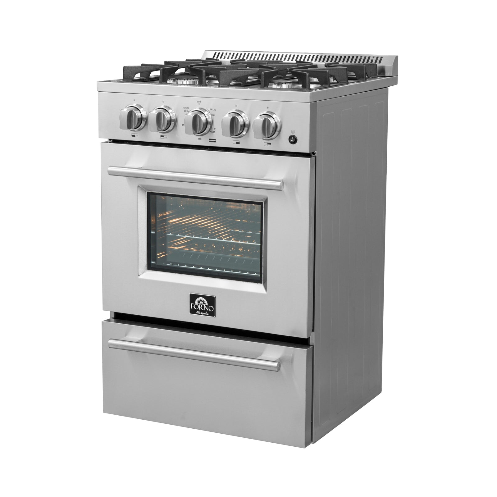 Forno Breno 24-Inch Freestanding Gas Range, Compact Design, Energy Efficient