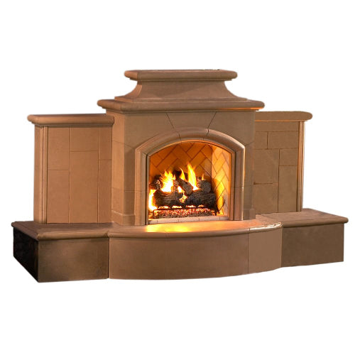 67&quot; American Fyre Design, Grand Mariposa Outdoor Fireplace, Extended Bullnose