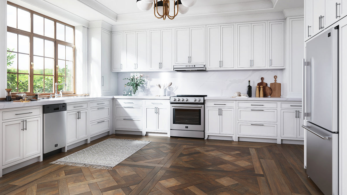 Forno Leonardo Espresso 30-Inch Slide-In Stainless Steel Induction Range, Convection Oven, 5 Cooking Zones