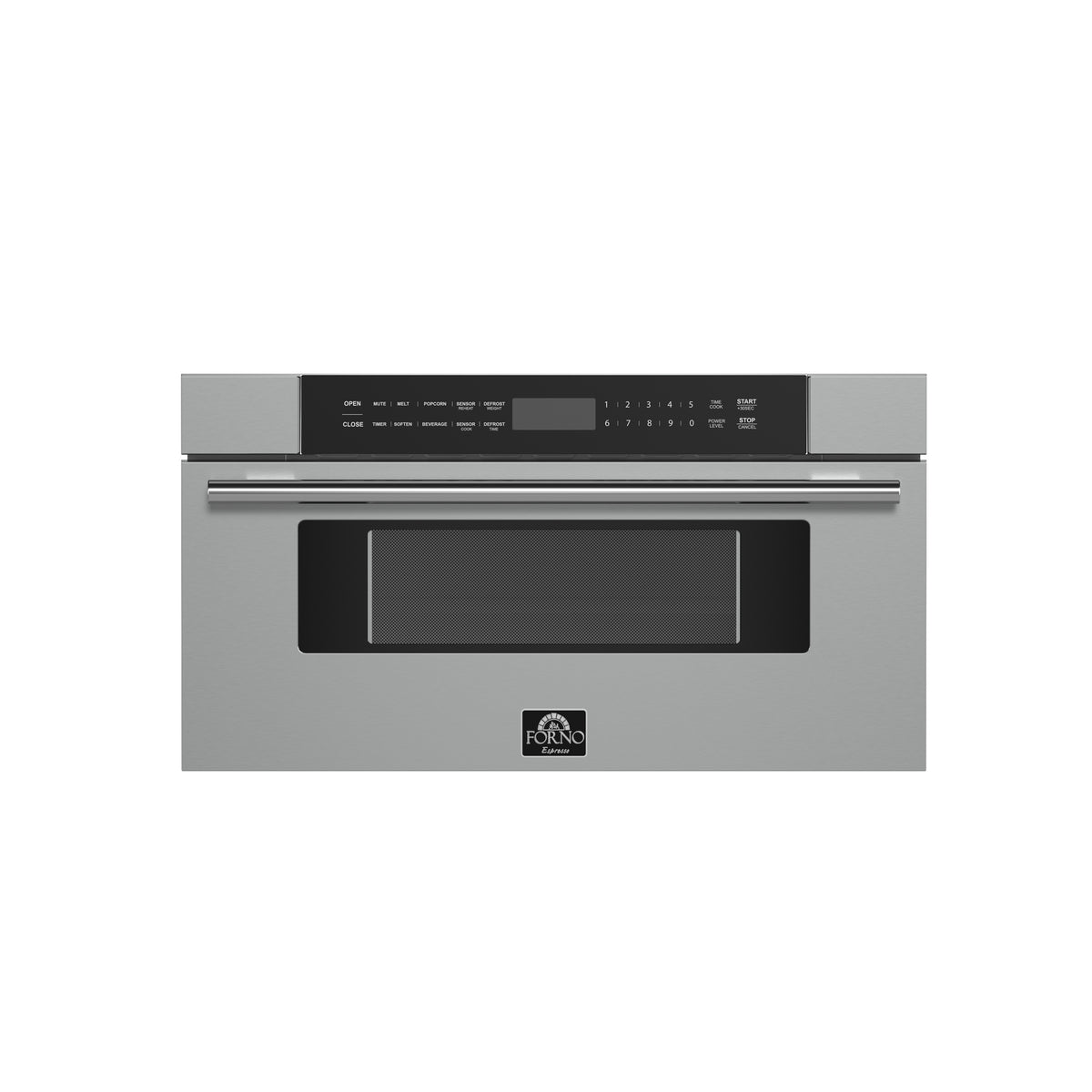 Forno Capoliveri 30-Inch Microwave Drawer, Stainless Steel, 1.2 cu.ft, 1500 Watts, Built-In, Touch Control LCD Display, Auto-Touch Open/Close, 11 Power Levels, Sensor Cooking