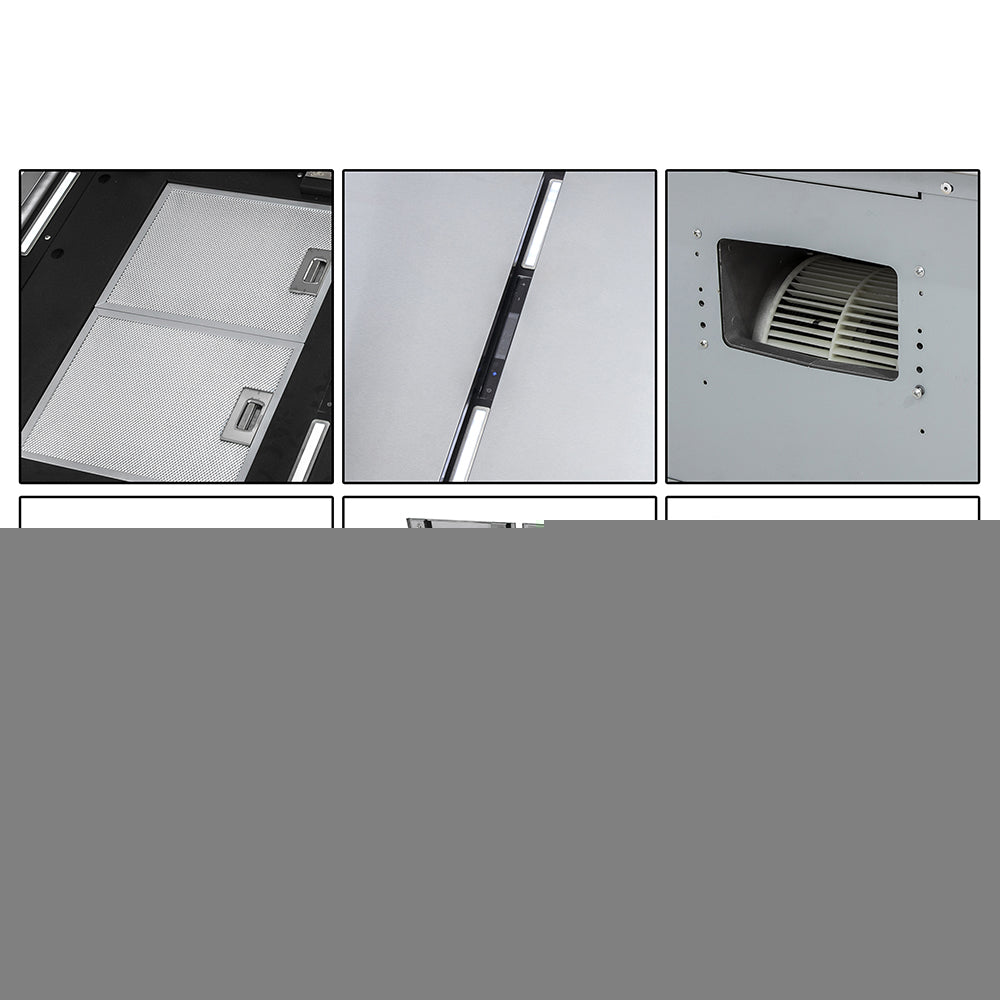 FORNO Arezzo 44-Inch Recessed Ceiling Range Hood, Dual Motors, 1200 CFM, Hybrid Filters, Remote Control