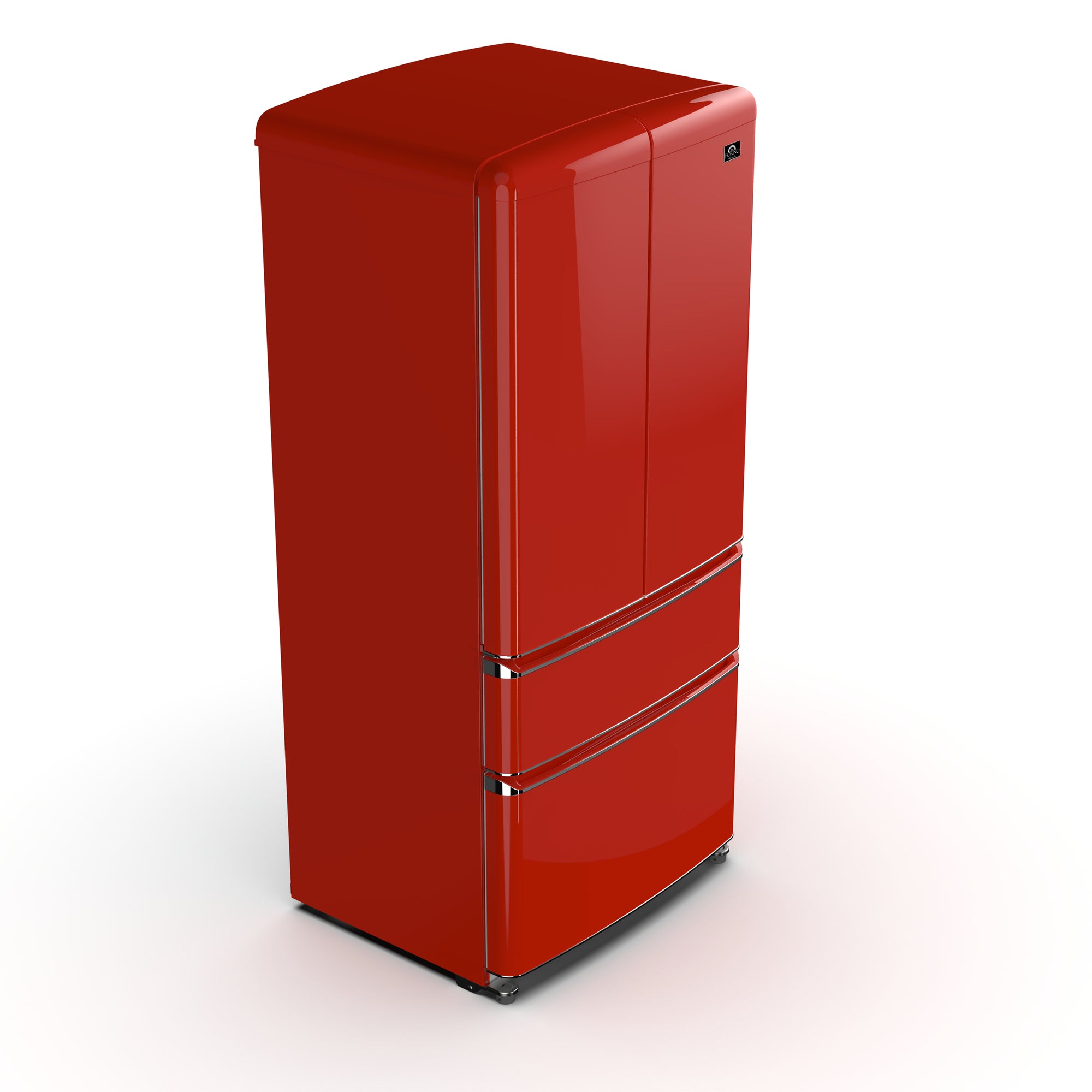 Forno Luigi 18 cu.ft. French Door Refrigerator Red, Handle-Free Design (FFFFD1791-33RED)