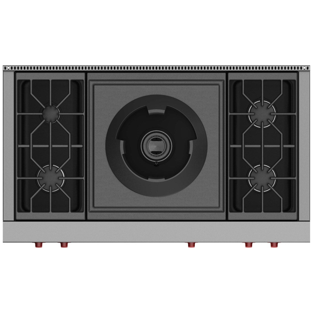 WOLF - 48" Sealed Burner Rangetop - 4 Burners w/ Wok Burner (SRT484W)