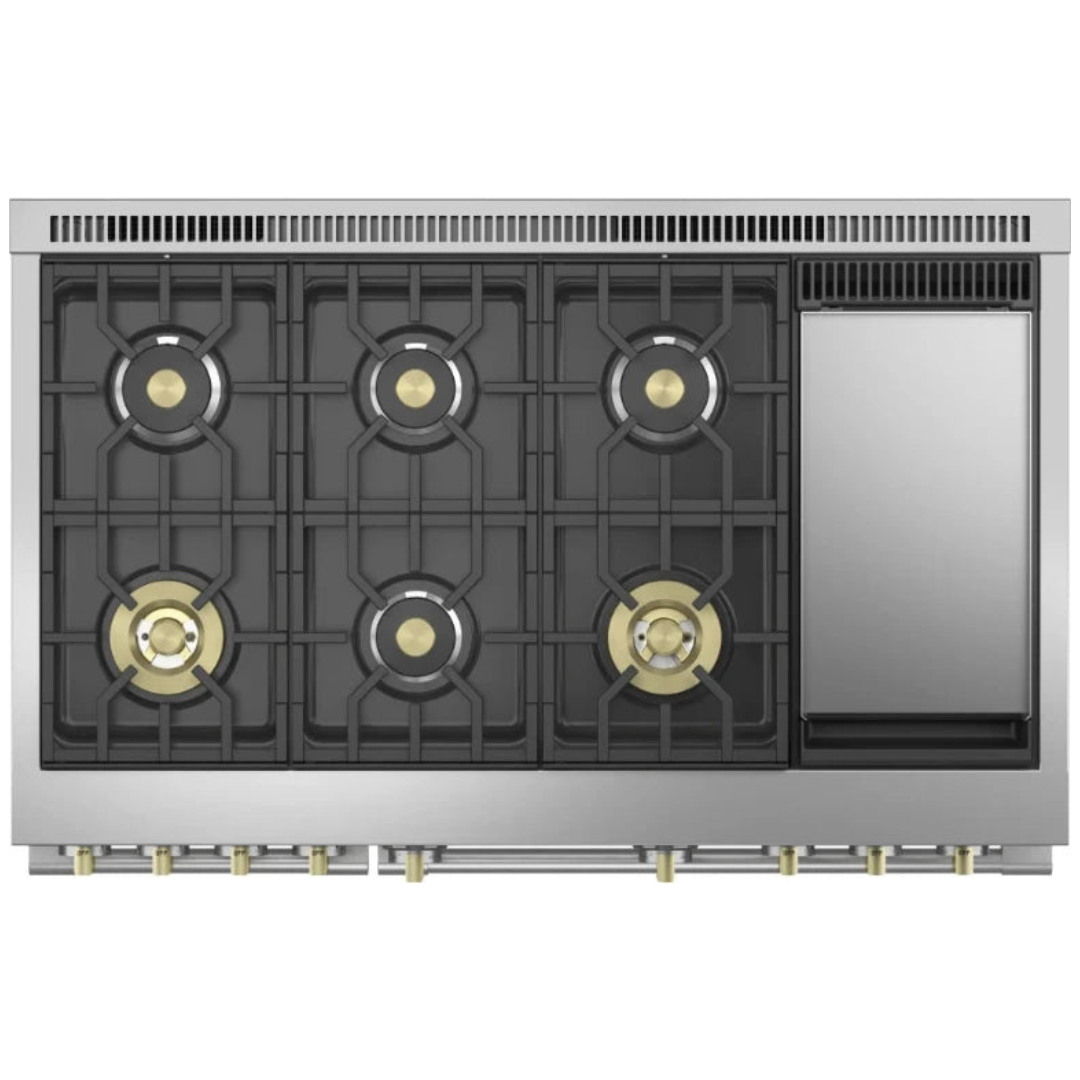Monogram - 48&quot; Dual-Fuel Oven with 6 Burners and Griddle (ZDP486NDTSS)